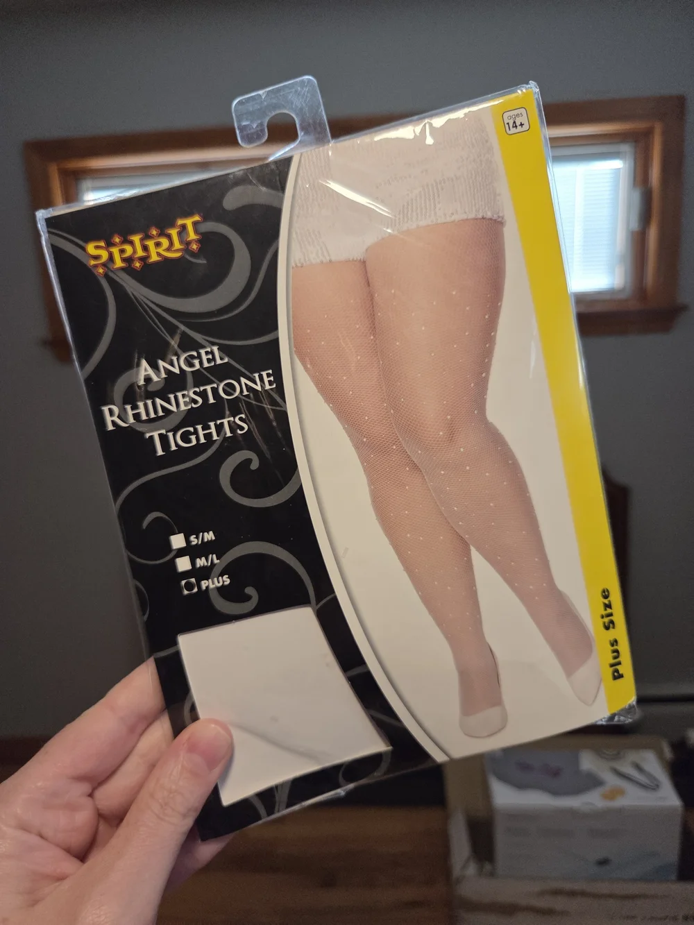 Spirit Plus Size Black And White Diamond Net Garter Tights & Tights